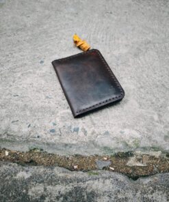 Ví da mini handmade phong cách cổ điển màu nâu sậm 4, thiết kế tối giản, tinh tế, hợp nam tính
