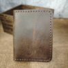 Ảnh ví da mini nam handmade có ngăn ngoài màu nau dam 1, tiện lợi, đựng thẻ gọn gàng